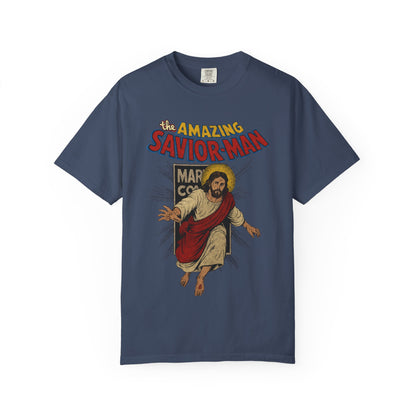 The Amazing Savior Man: Christian T-Shirt (Midnight)