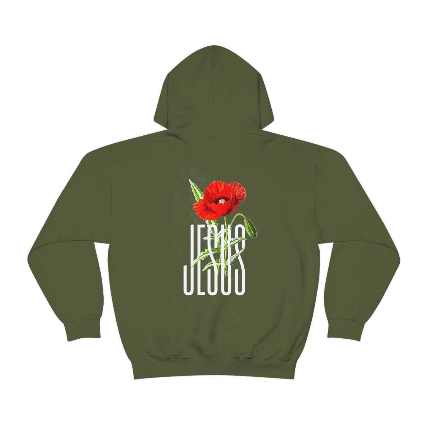 "Jesus" White Letters Unisex Heavy Blend™ Hooded Sweatshirt