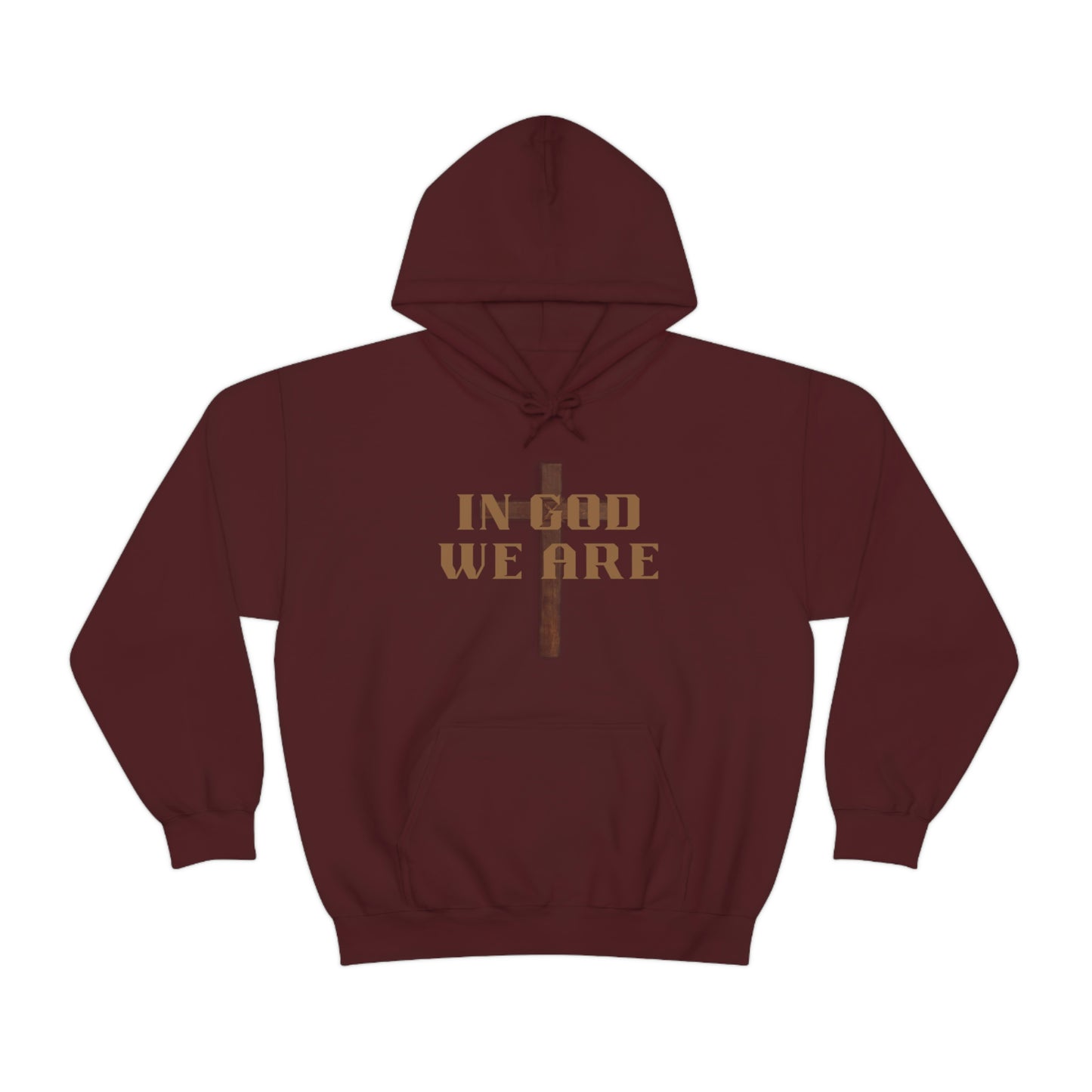 "In God We Are" Brown Unisex Heavy Blend™ Hooded Sweatshirt