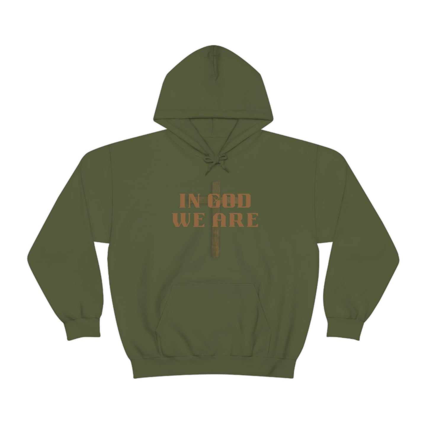 "In God We Are" Brown Unisex Heavy Blend™ Hooded Sweatshirt