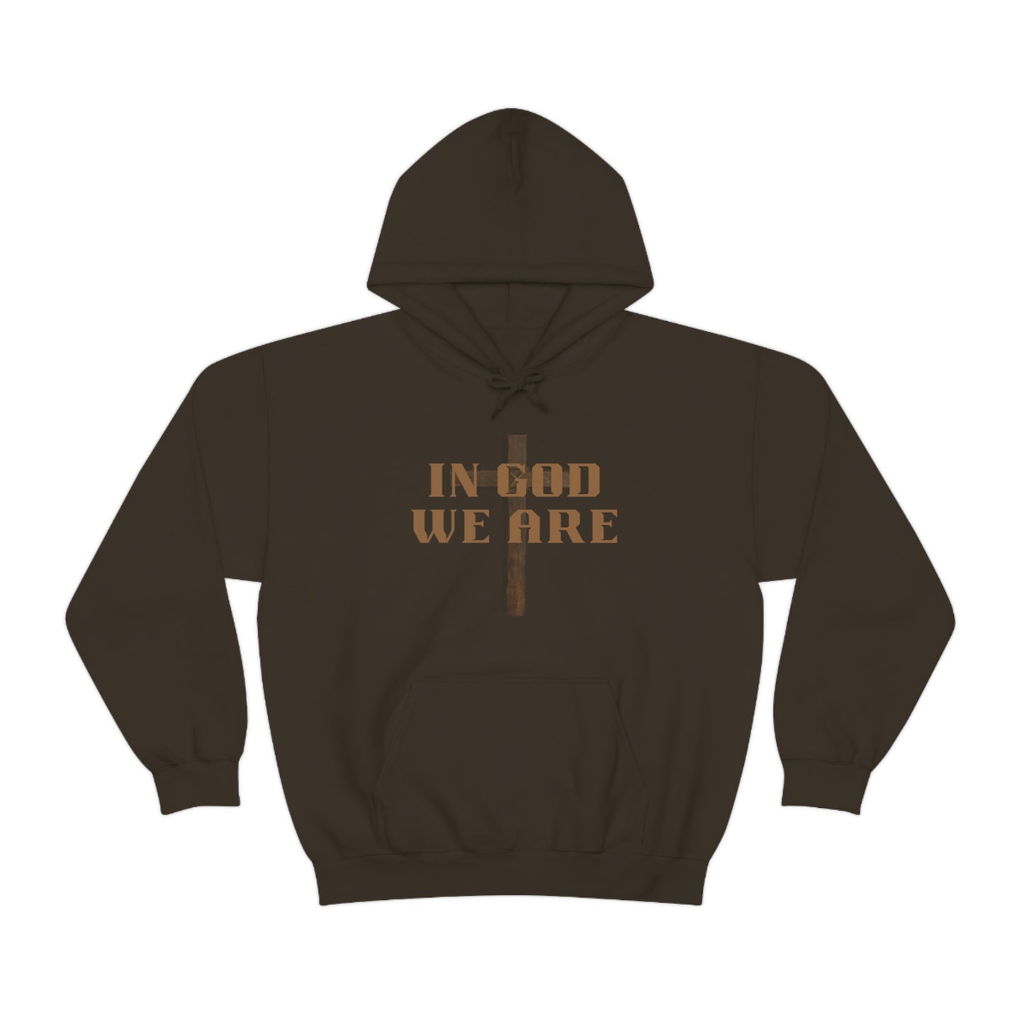 "In God We Are" Brown Unisex Heavy Blend™ Hooded Sweatshirt